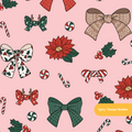 Pink Christmas Bow Medley Seamless Pattern