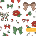 White Christmas Bow Medley Seamless Pattern