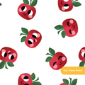 White Cute Apples Seamless Pattern – Back to School & Kitchen Digital Download