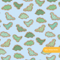 Blue Dino Cookies Seamless Pattern