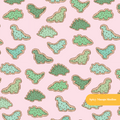 Pink Dino Cookies Seamless Pattern