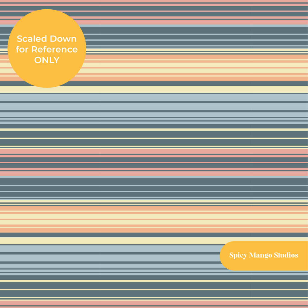 Blue Dudley Retro Stripe Seamless Pattern