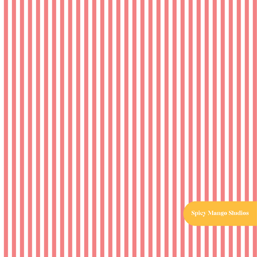 All Red Darling Pinstripe Seamless Pattern