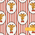 Red Stripe Dapper Giraffe Nursery Seamless Pattern