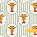 Sage Stripe Dapper Giraffe Nursery Seamless Pattern