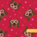 Red Diva Dog Animal Seamless Pattern