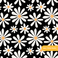 Black Daisy Dreams Seamless Pattern