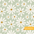 Green Daisy Dreams Seamless Pattern