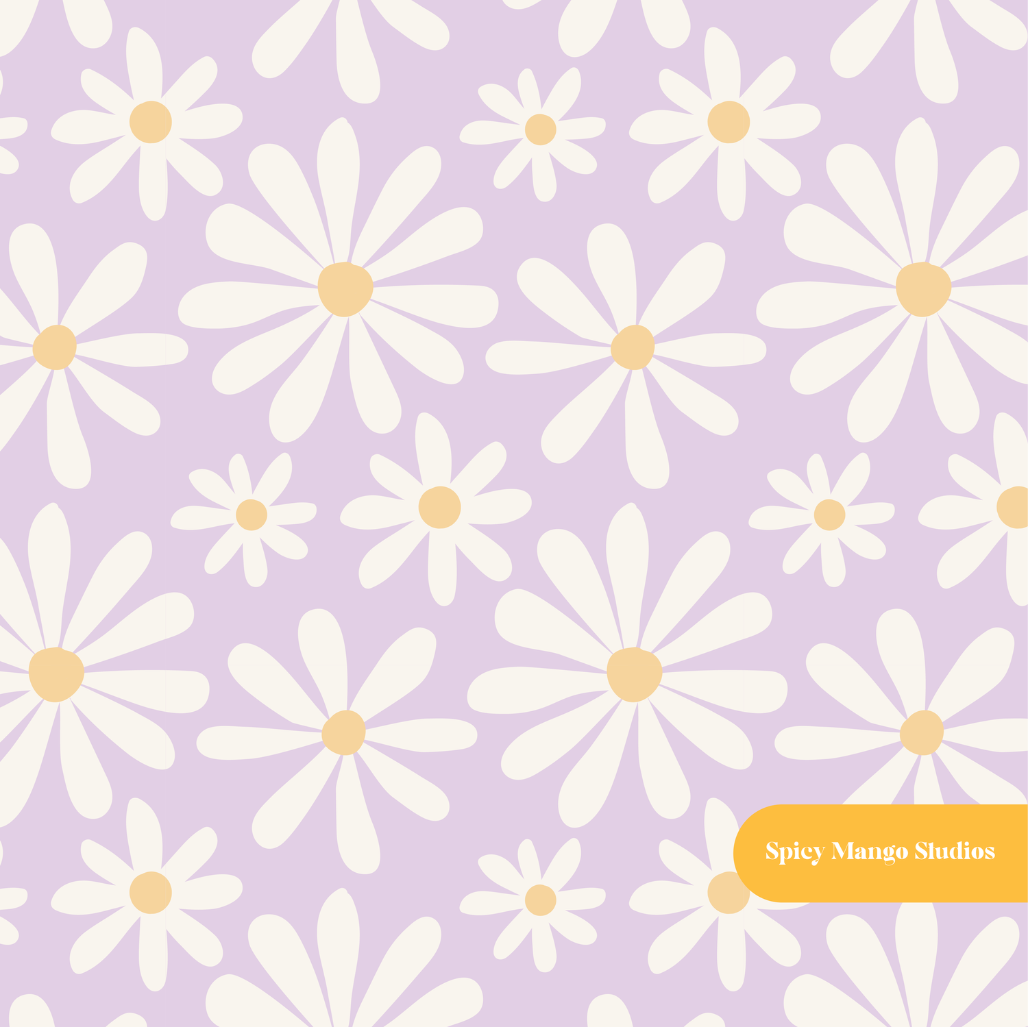 Lavender Daisy Dreams Seamless Pattern