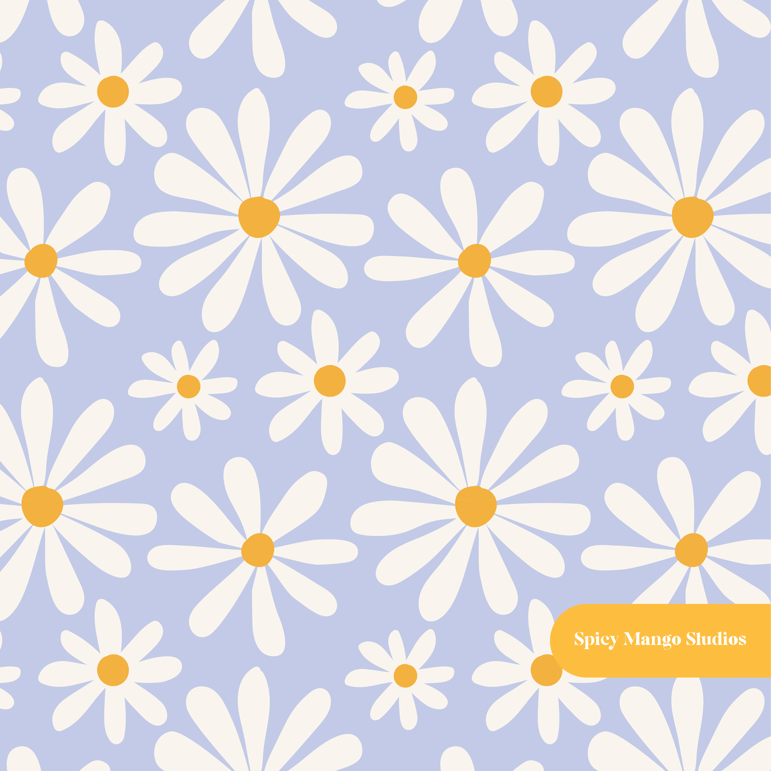Periwinkle Daisy Dreams Seamless Pattern