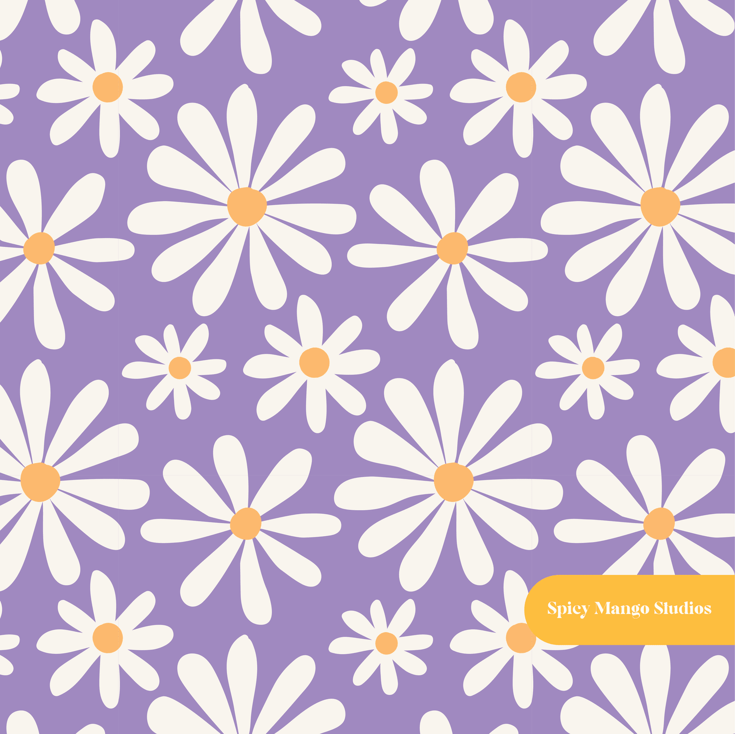 Purple Daisy Dreams Seamless Pattern