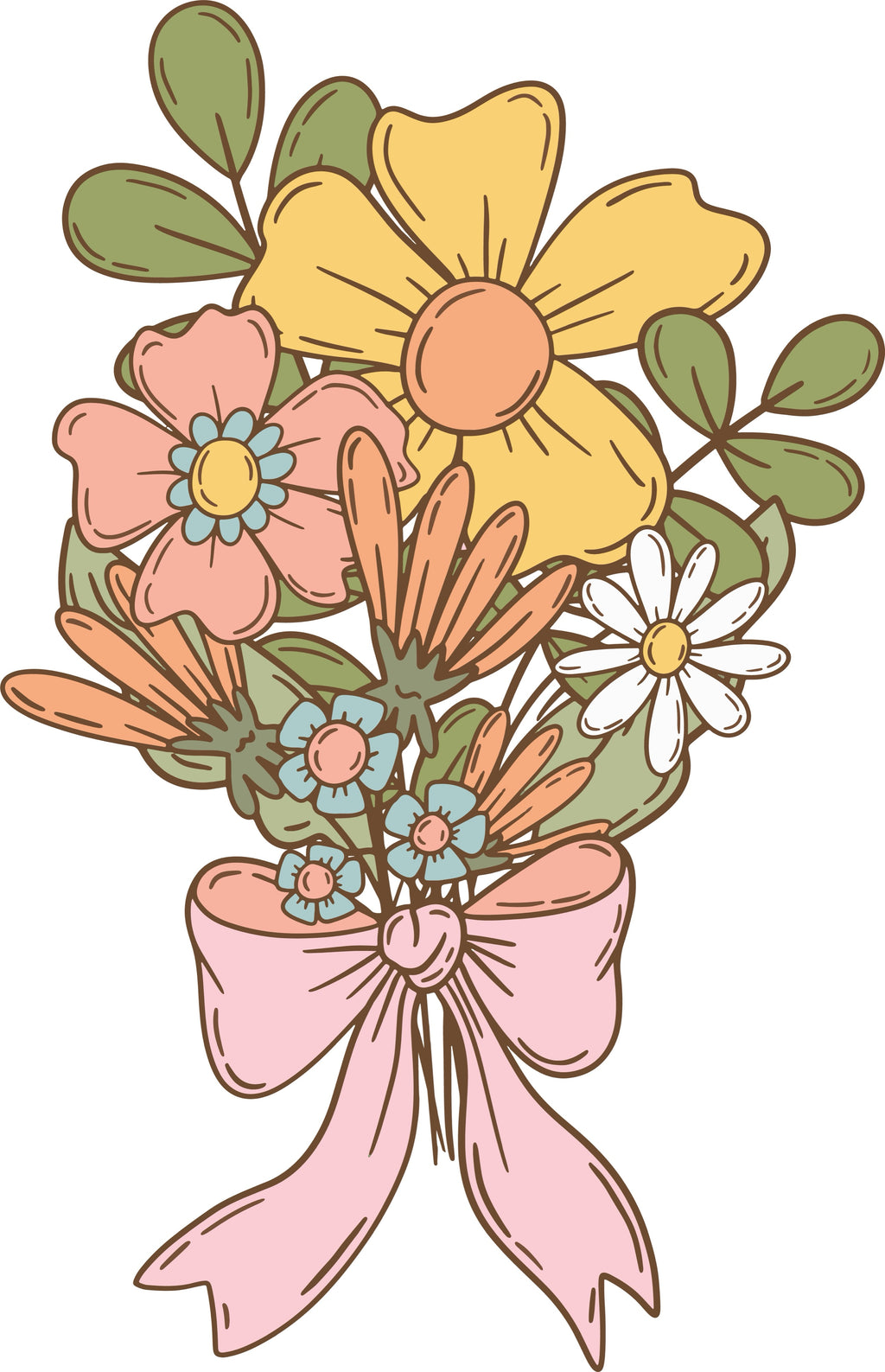 Fall Floral Bouquet Transparent PNG Sublimation