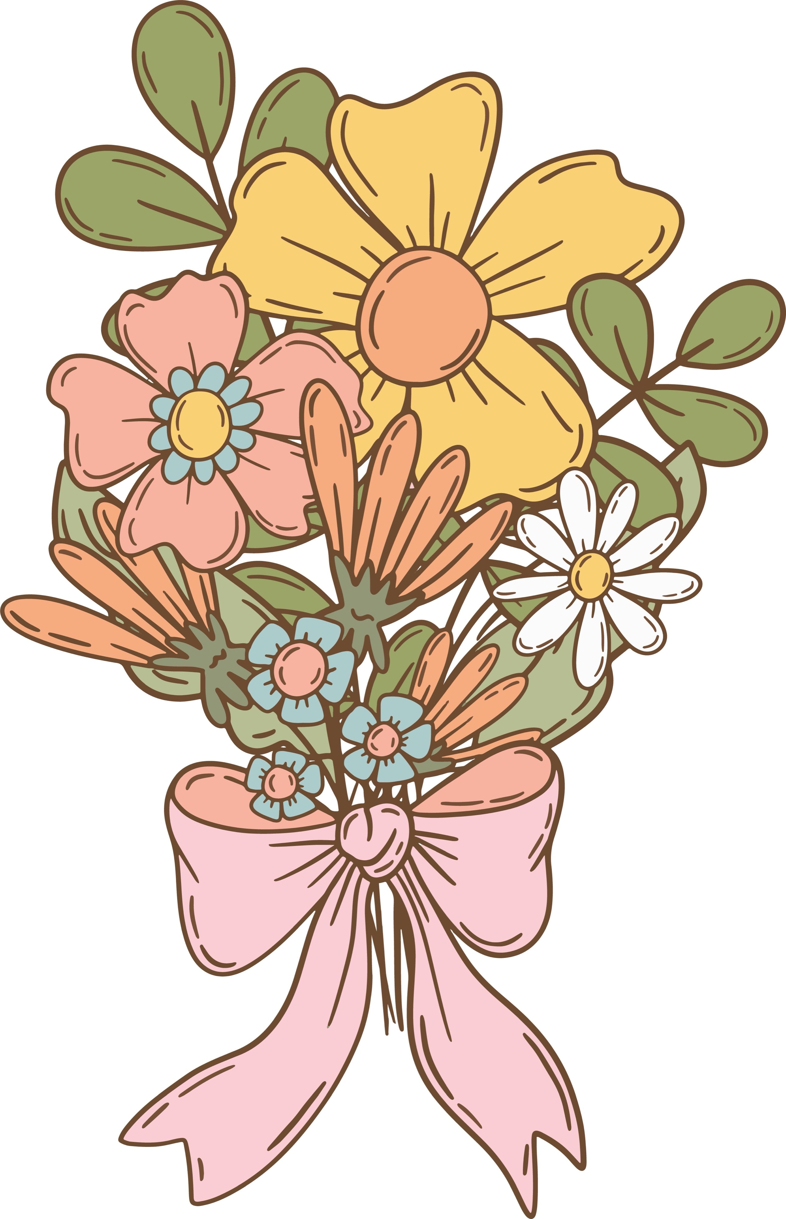 Fall Floral Bouquet Transparent PNG Sublimation