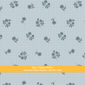 Blue Fall Floral Gingham Seamless Pattern