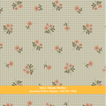 Green Fall Floral Gingham Seamless Pattern