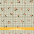 Green Fall Floral Gingham Seamless Pattern