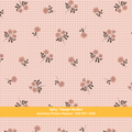 Pink Fall Floral Gingham Seamless Pattern