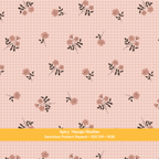 Pink Fall Floral Gingham Seamless Pattern