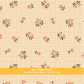 Yellow Fall Floral Gingham Seamless Pattern