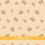 Yellow Fall Floral Gingham Seamless Pattern