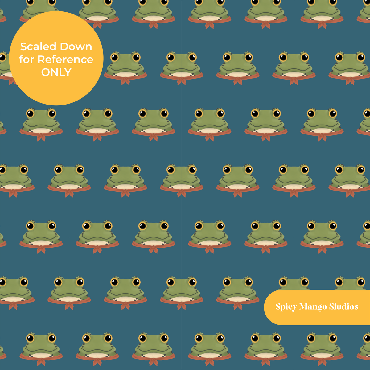 Winter Blue Froggy Seamless Pattern