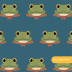 Winter Blue Froggy Seamless Pattern