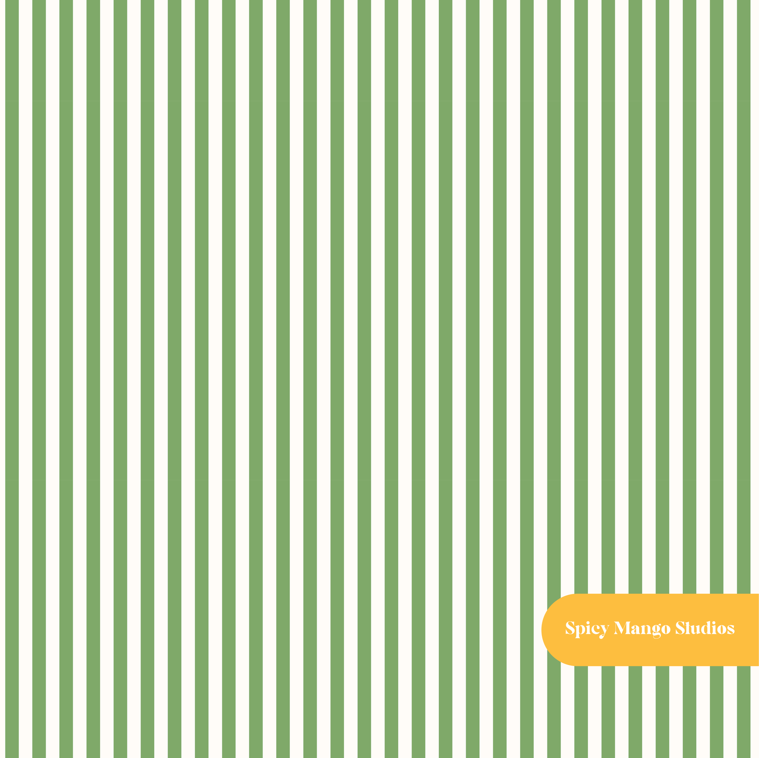 Cactus Green Fall Stripe Seamless Pattern