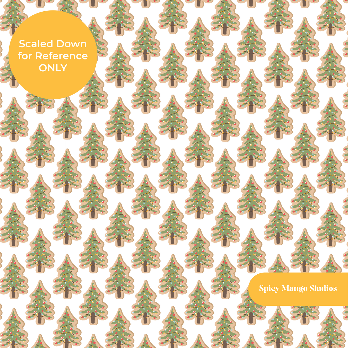 White Christmas Tree Cookies Seamless Pattern
