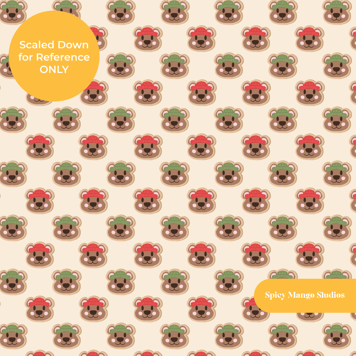 Beige Gingerbear Cookies Seamless Pattern
