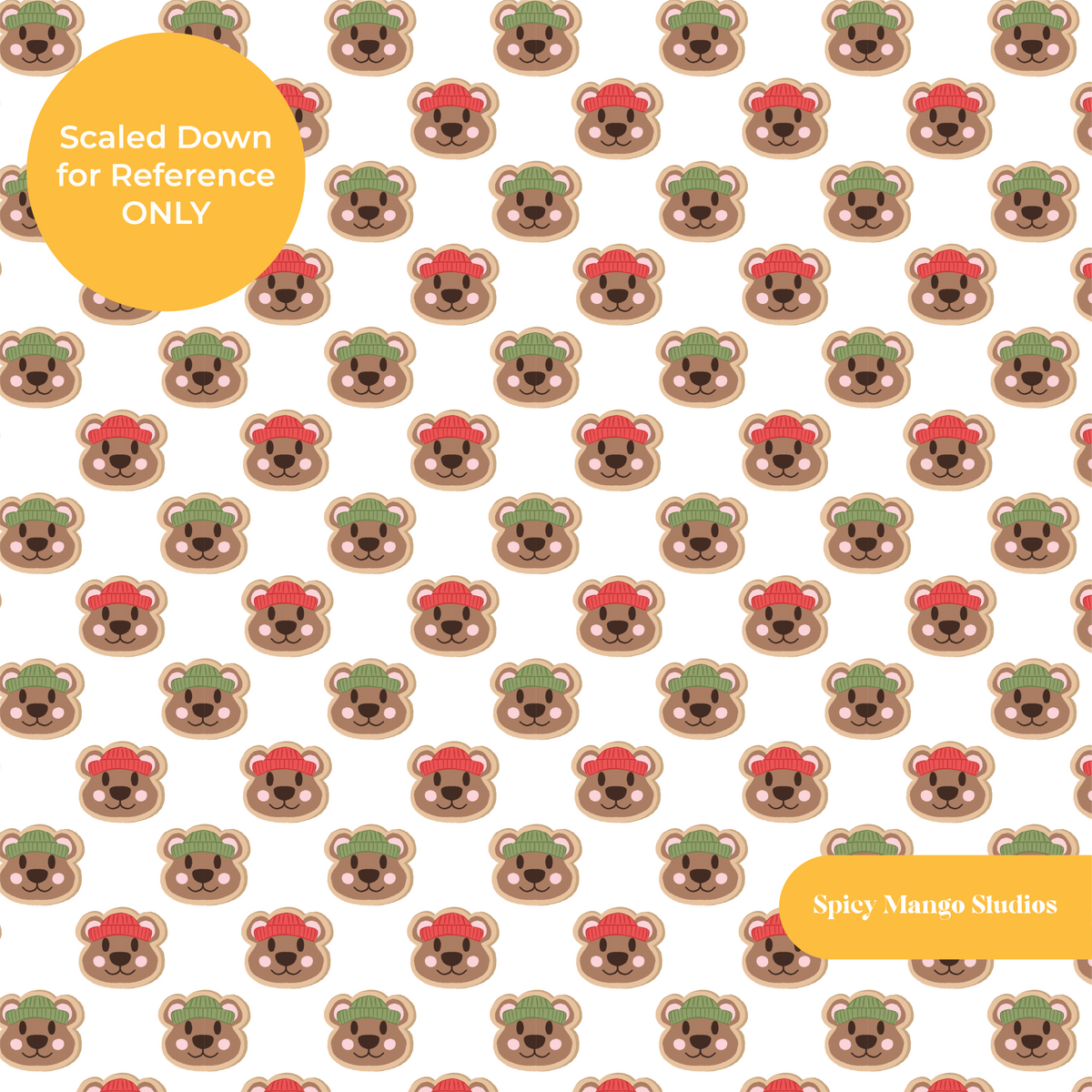 White Gingerbear Cookies Seamless Pattern