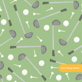 Dark Green Golf Day Seamless Pattern – Digital Download