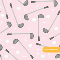 Light Pink Golf Day Seamless Pattern – Digital Download