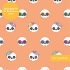 Orange Groovy Skeletons Seamless Pattern