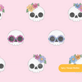 Pink Groovy Skeletons Seamless Pattern