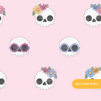 Pink Groovy Skeletons Seamless Pattern