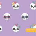 Purple Groovy Skeletons Seamless Pattern