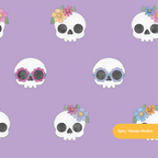 Purple Groovy Skeletons Seamless Pattern