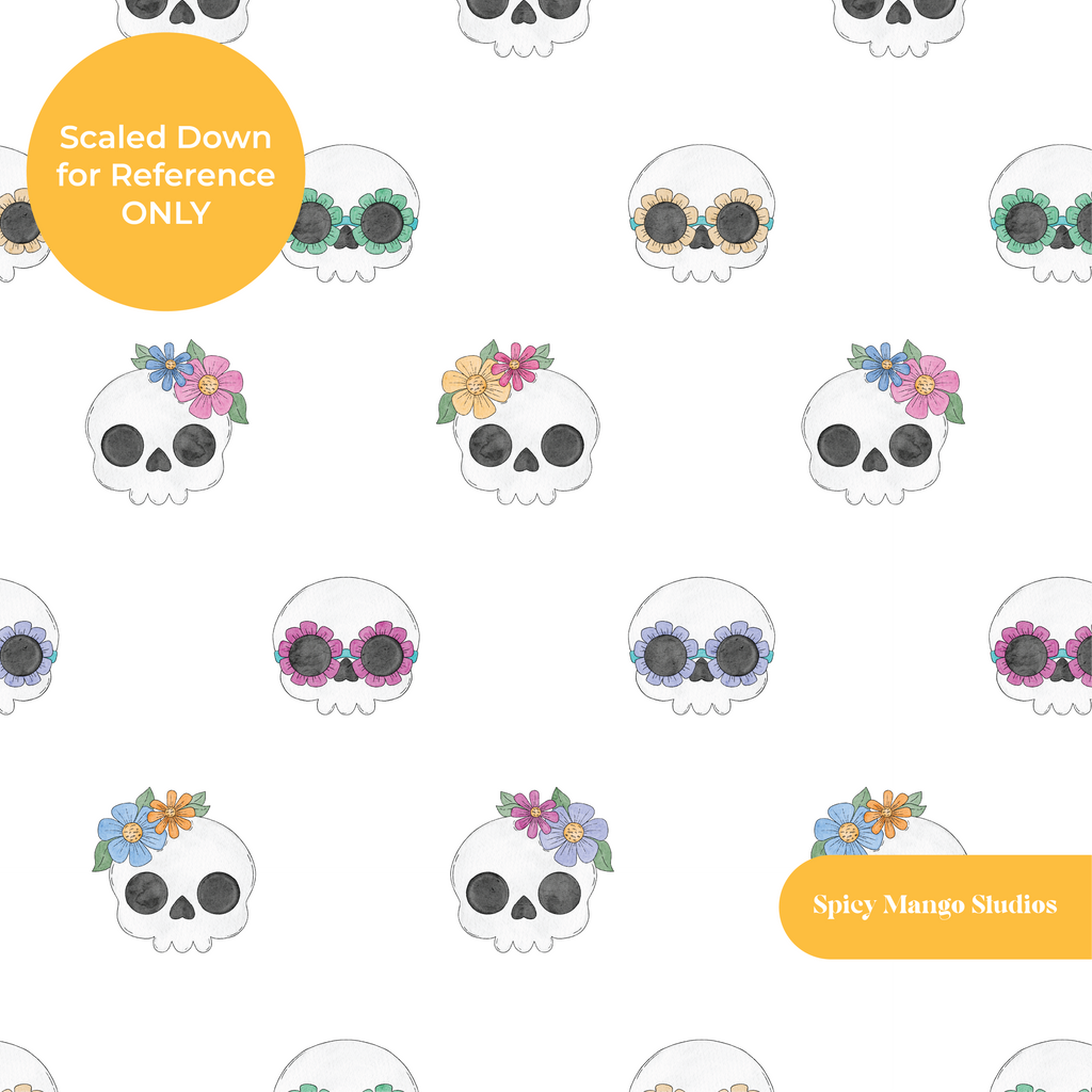 White Groovy Skeletons Seamless Pattern