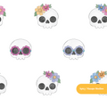 White Groovy Skeletons Seamless Pattern