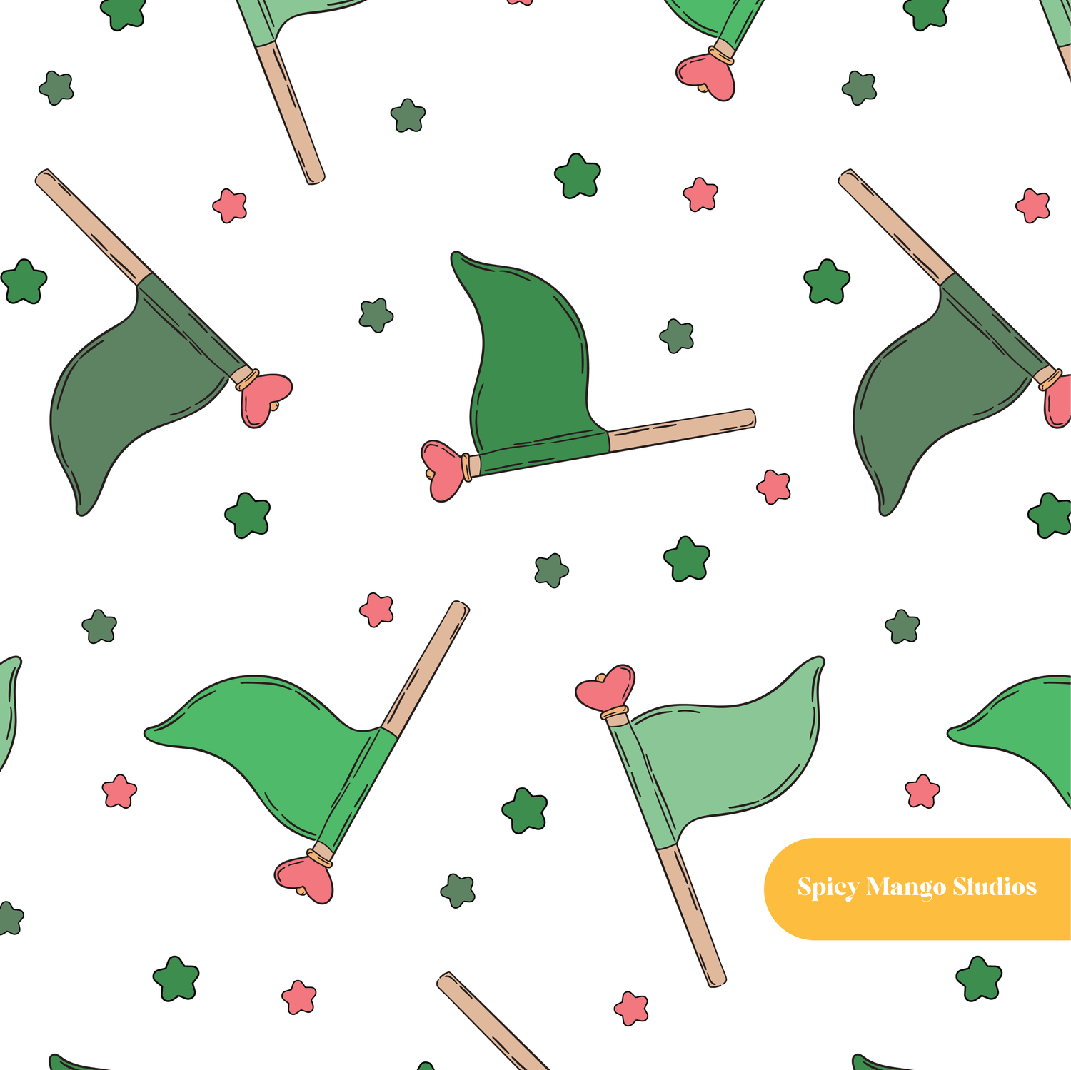 Green Flag Seamless Pattern – Patriotic Celebration Digital Download