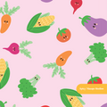 Lilac Garden Veggies Seamless Pattern