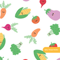 White Garden Veggies Seamless Pattern