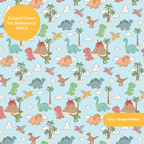 Light Blue Happy Dinos Seamless Pattern