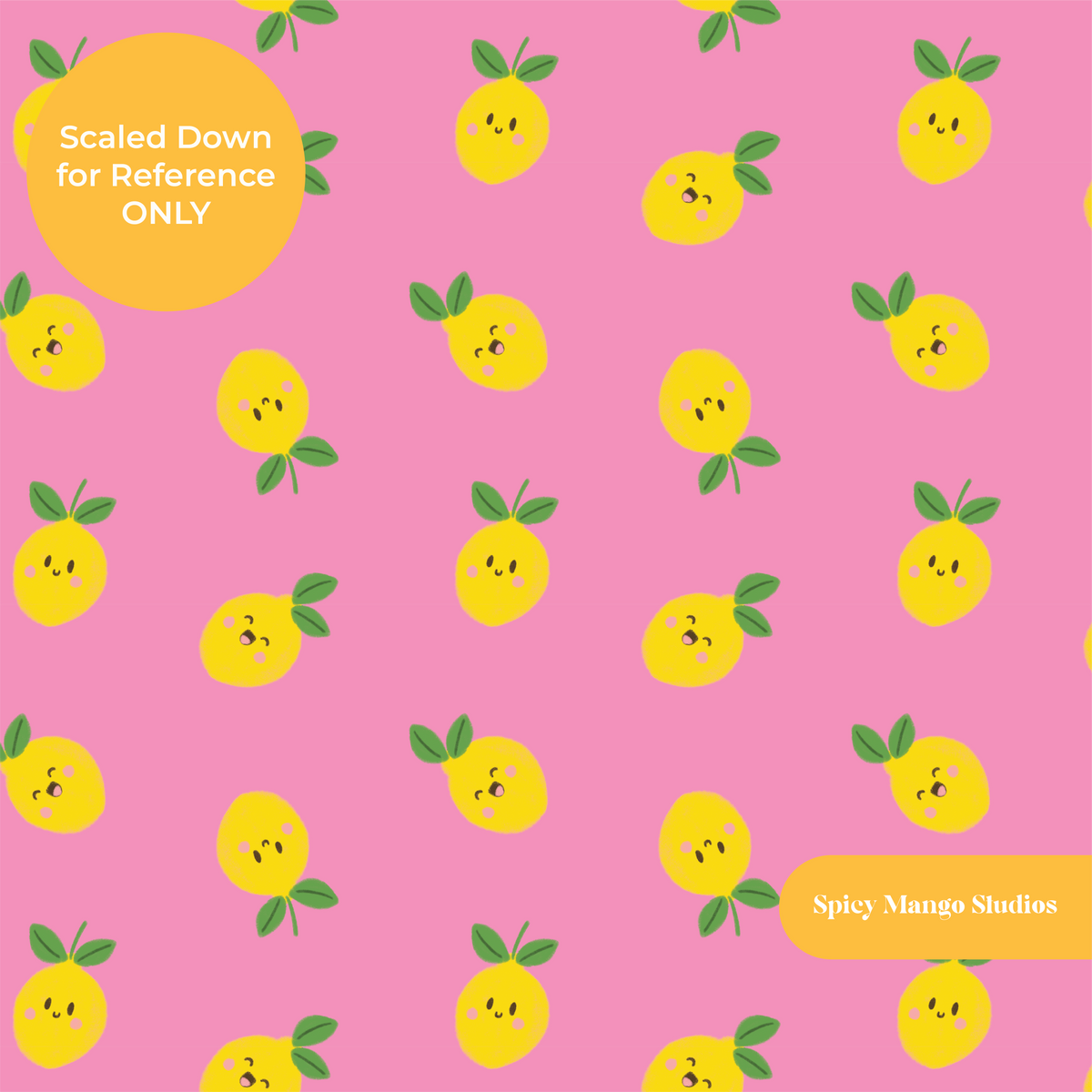 Pink Happy Lemons Seamless Pattern