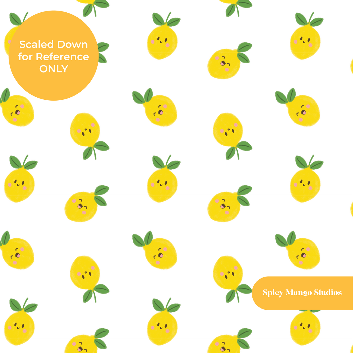 White Happy Lemons Seamless Pattern