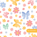 White Helena Floral Seamless Pattern