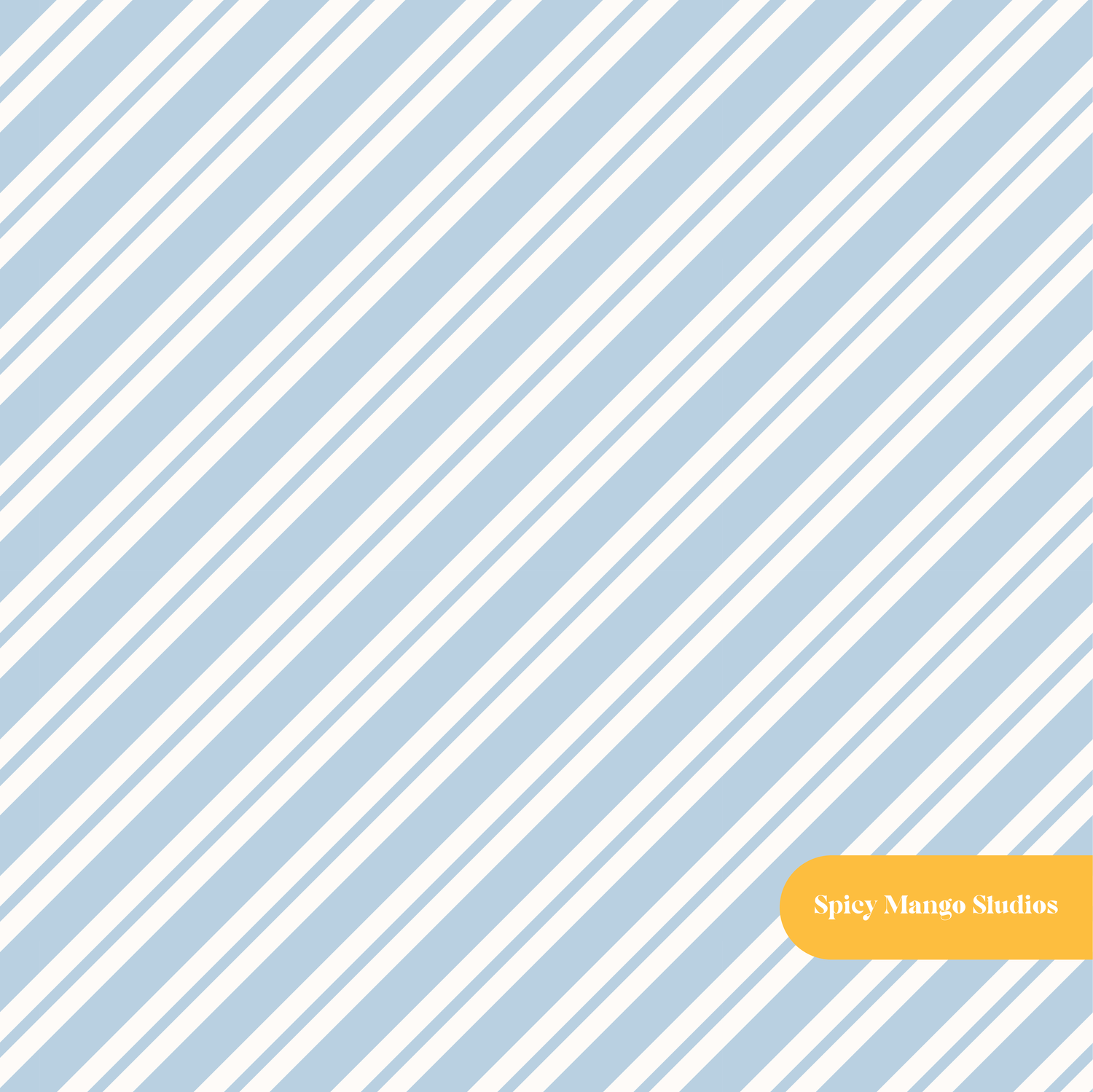 Snowy Blue Jolly Candy Cane Stripe Seamless Pattern