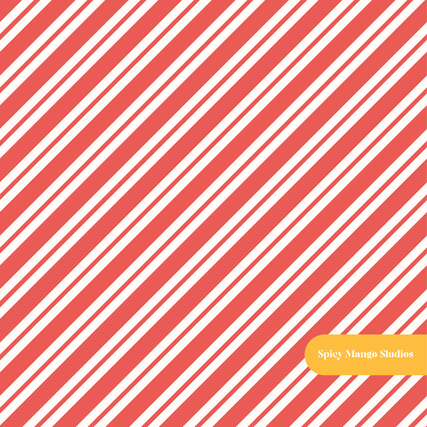 Snowy Red Jolly Candy Cane Stripe Seamless Pattern