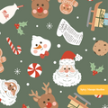Green Jolly Saint Nick Christmas Seamless Pattern