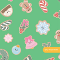 Green Christmas Gingerbread Cookies Seamless Pattern